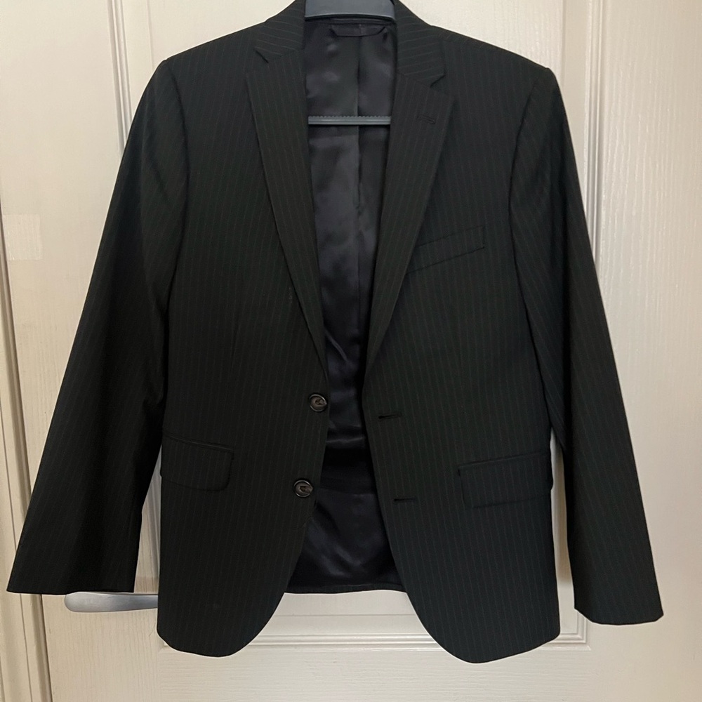 Boys Black Pinstripe Blazer by Lauren Ralph Lauren/ Size 12R